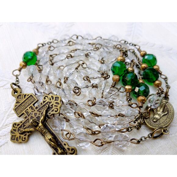 Pardon Indulgence Crucifix Hand-made Wire Wrapped 5 Decade Rosary - Picture 9 of 10